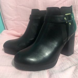 Chunky Black Heeled Booties